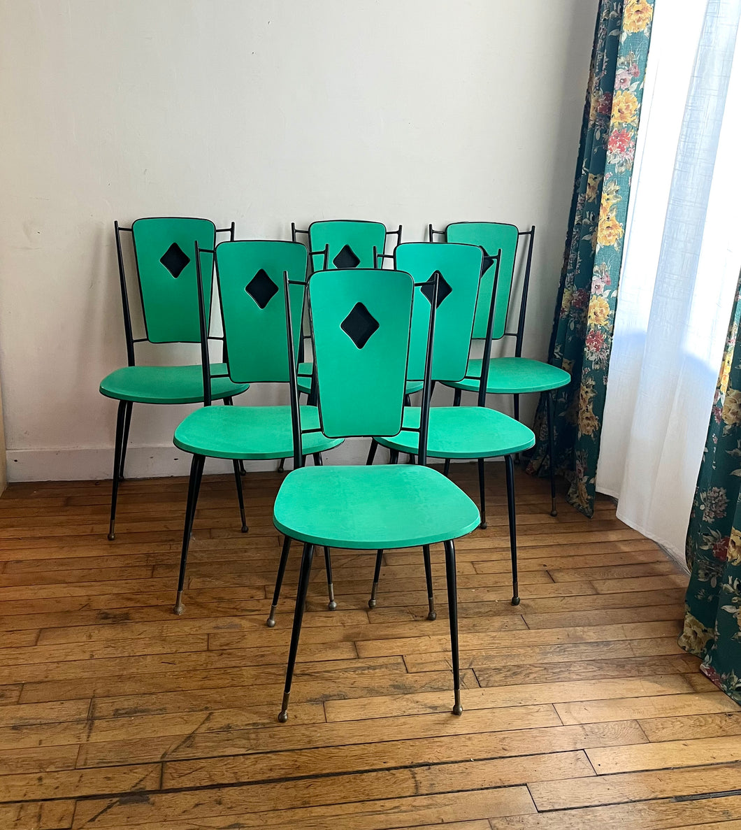 ENSEMBLE DE 6 CHAISES VINTAGE 