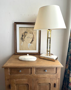 LAMPE DE TABLE LAITON ET MARBRE