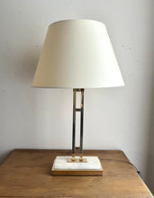 Charger l&#39;image dans la galerie, LAMPE DE TABLE LAITON ET MARBRE
