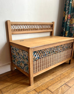 BANC COFFRE À JOUET EN ROTIN