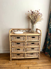 Charger l'image dans la galerie, COMMODE EN ROTIN